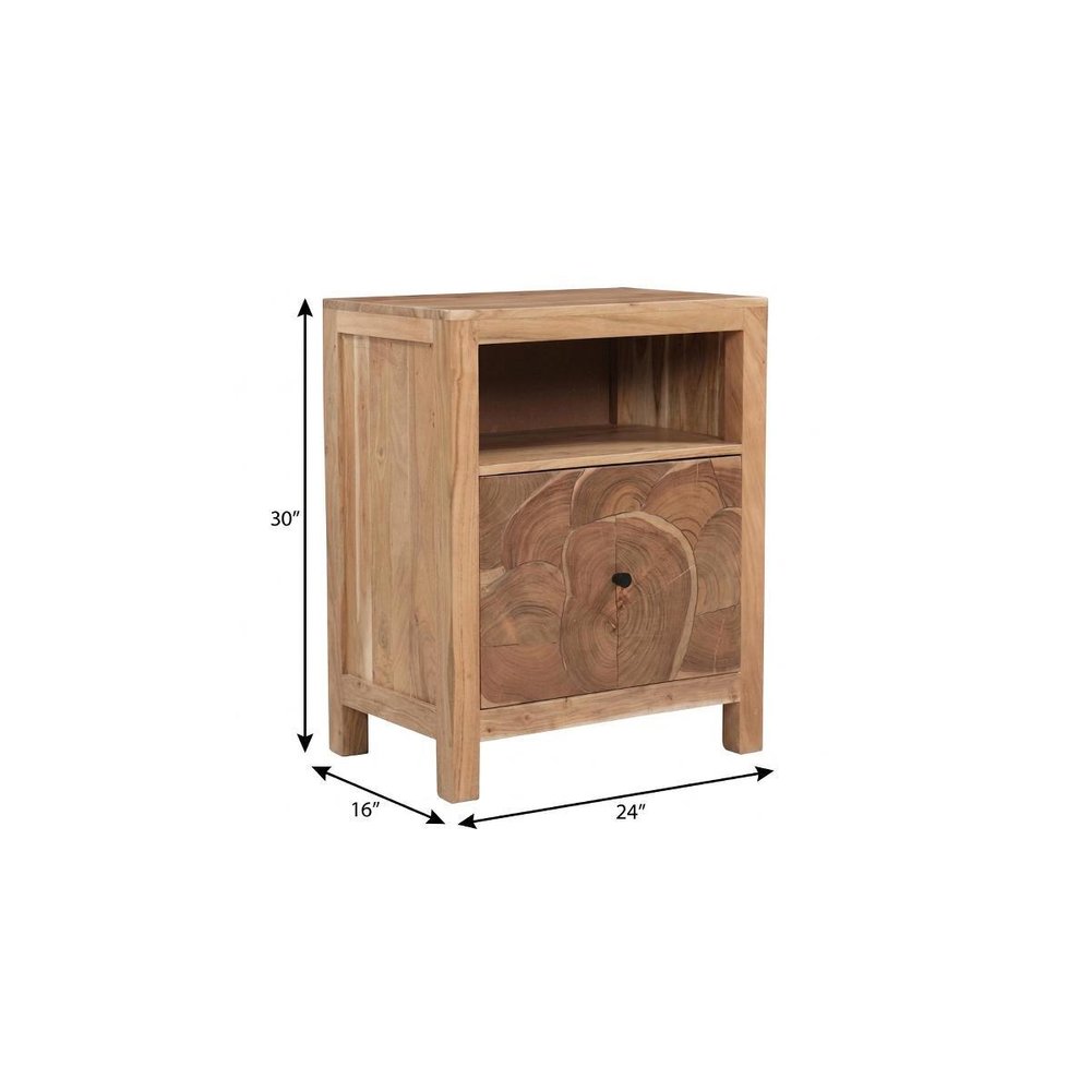 30" Brown Solid Wood Drawer Filing Cabinet