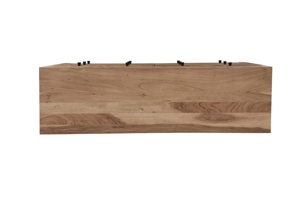 64" Brown Live Edge Solid Wood Six Drawer Double Dresser