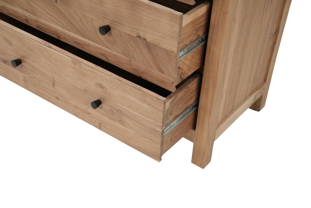 36" Natural Live Edge Solid Wood Five Drawer Lingerie Chest