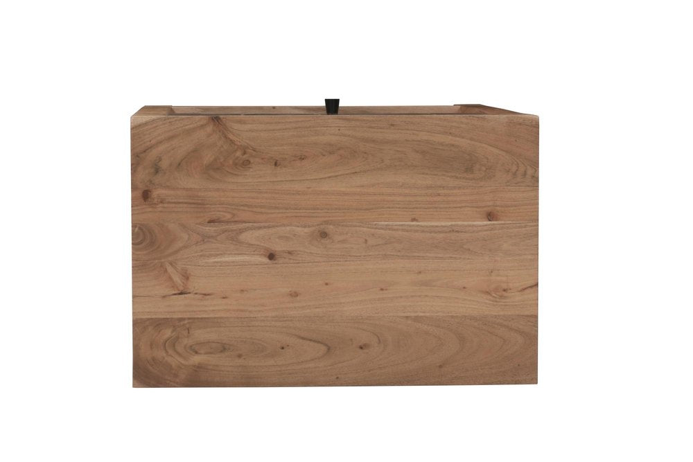 30" Natural Solid Wood Square Live Edge One Drawer Nightstand
