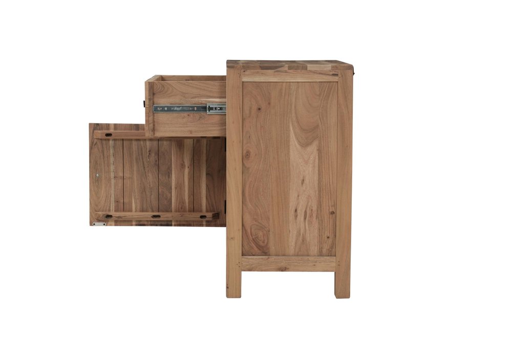 30" Natural Solid Wood Live Edge One Drawer Nightstand