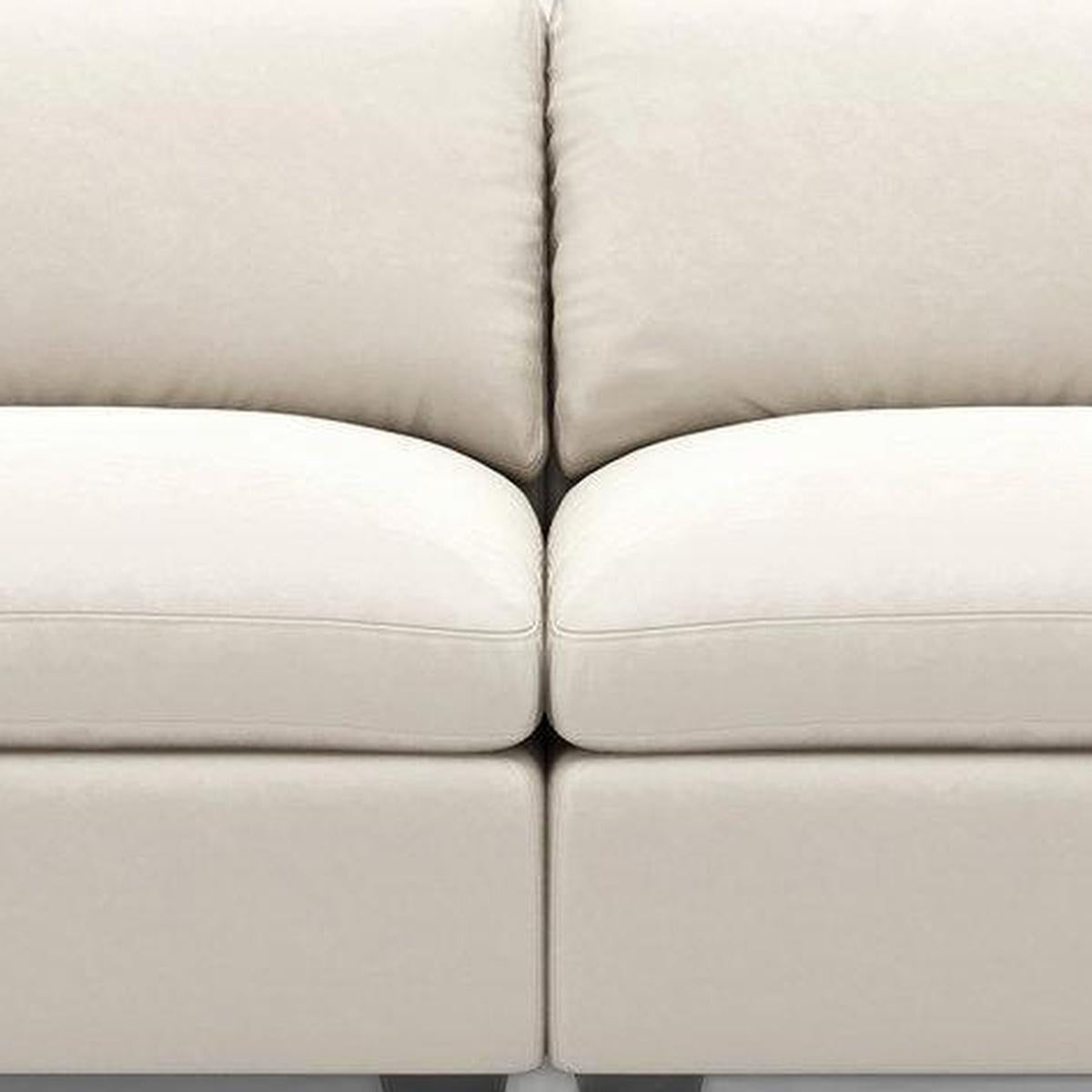 75" Beige and Black Velvet Modular Loveseat
