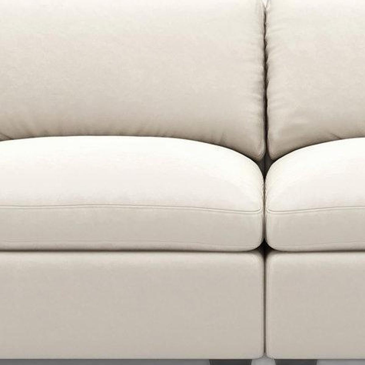75" Beige and Black Velvet Modular Loveseat