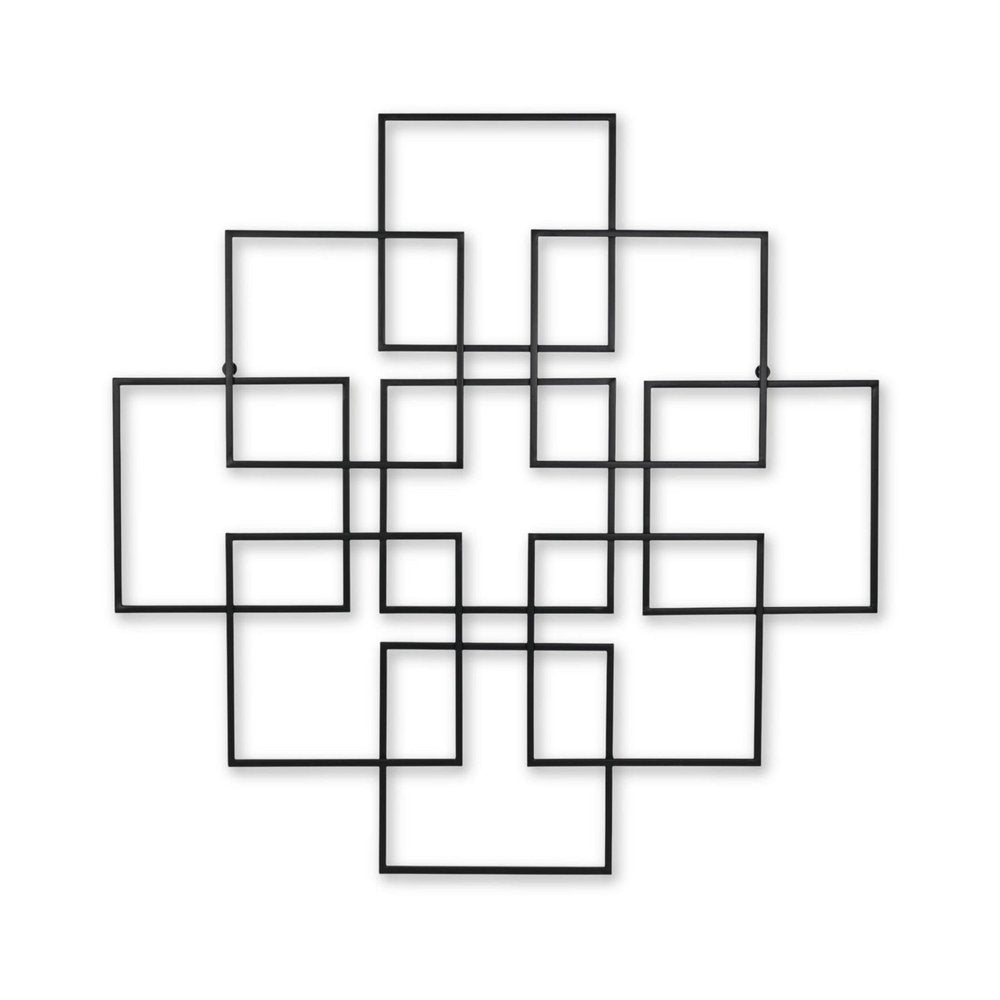 30" X 30" Black Metal Square Abstract Hanging Wall Decor