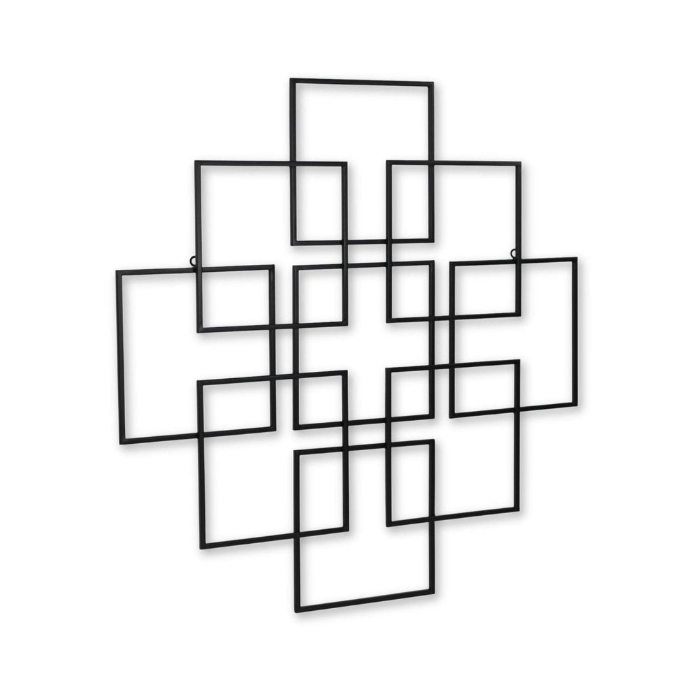 30" X 30" Black Metal Square Abstract Hanging Wall Decor