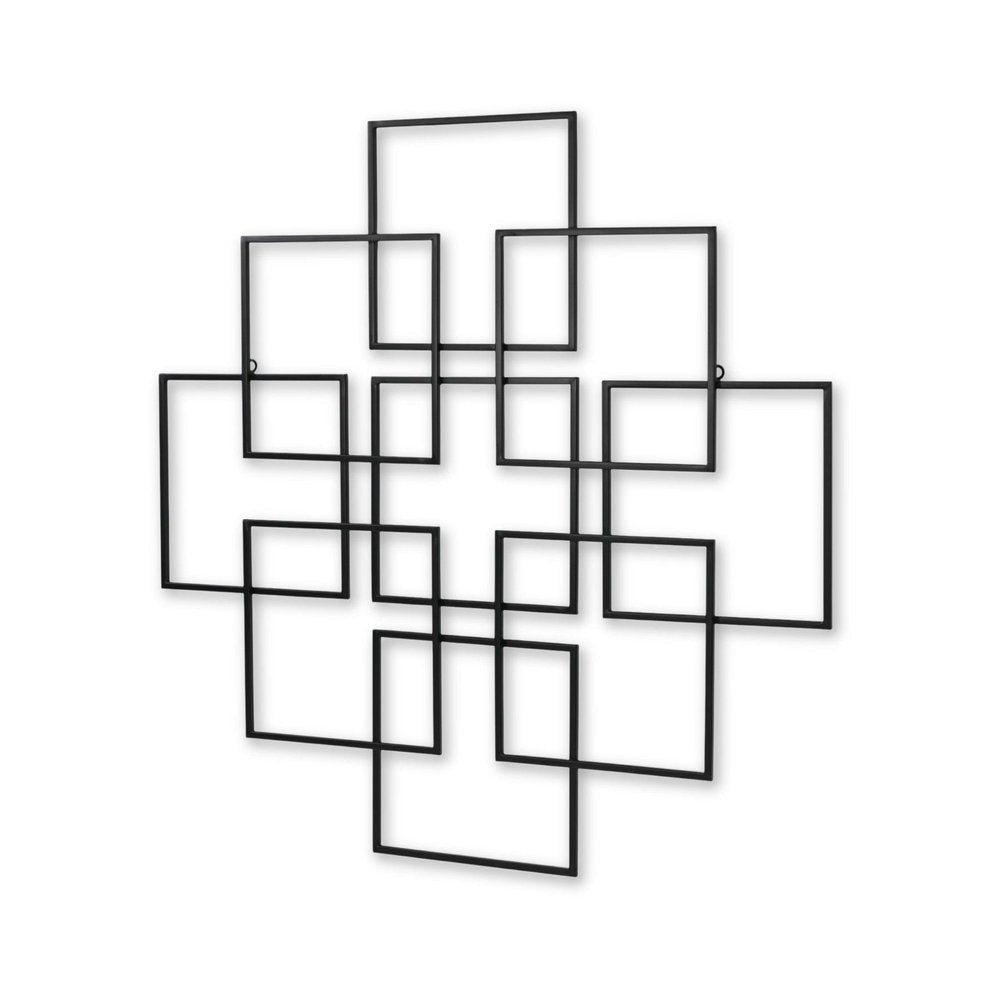 30" X 30" Black Metal Square Abstract Hanging Wall Decor