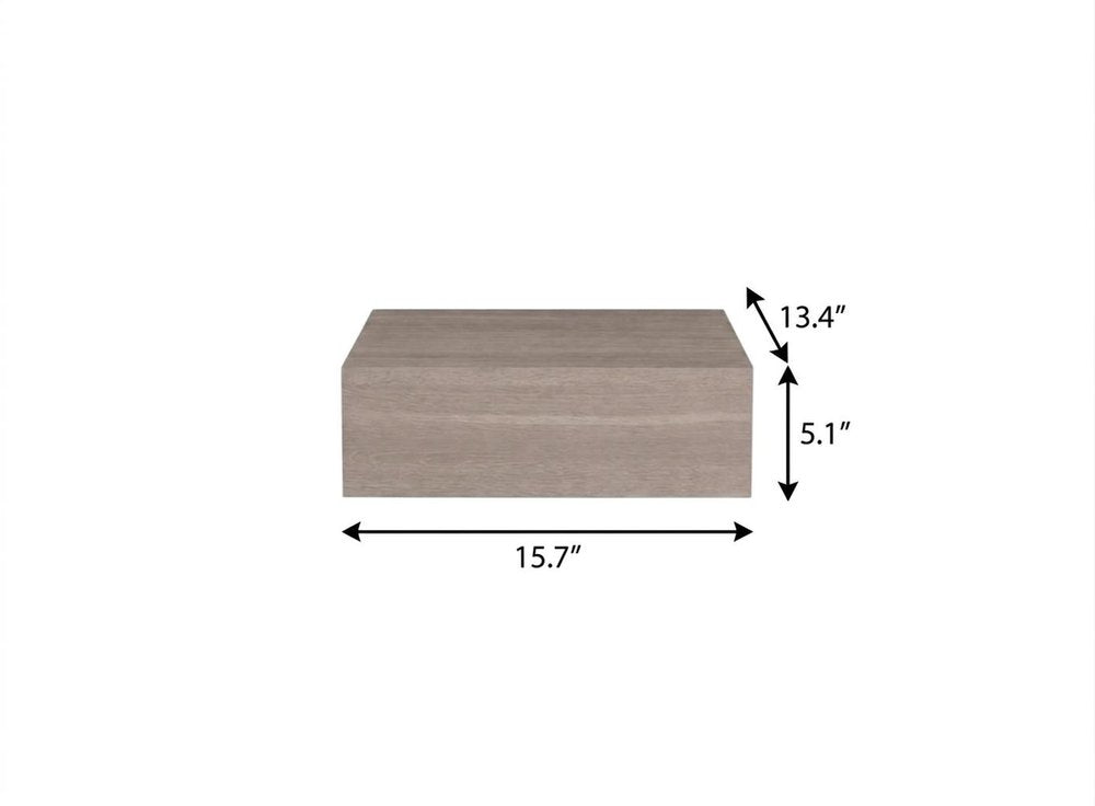 Set of Two 16" Oak Wood One Drawer Floating Nightstand