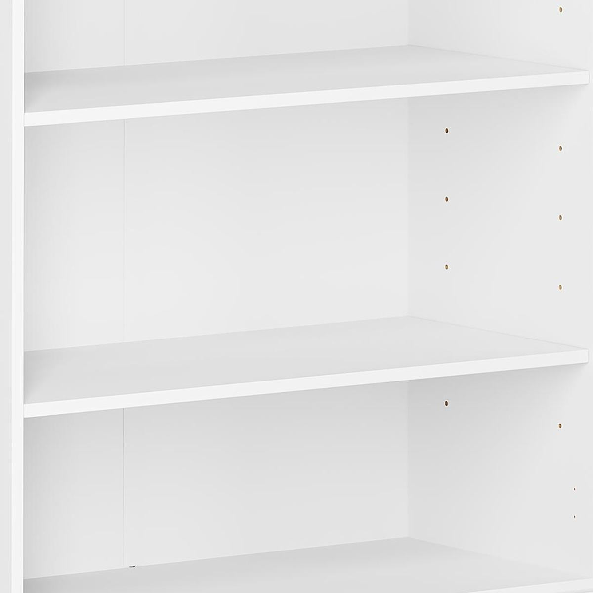 36" White Solid Wood Adjustable Three Tier Library Bookcase