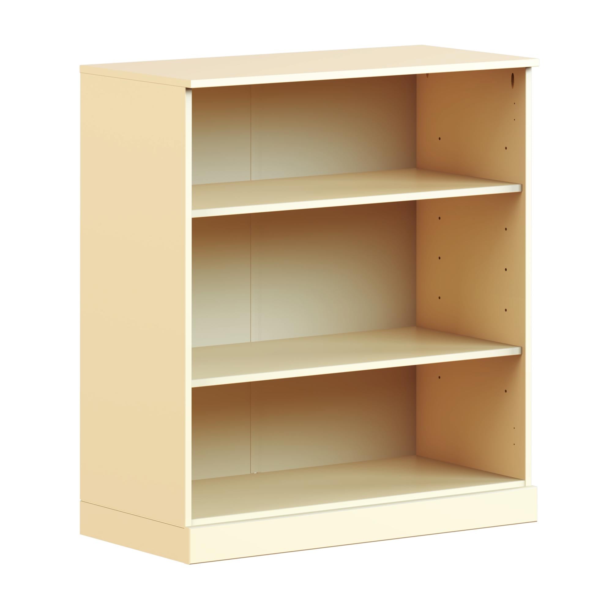 36" Yellow Solid Wood Adjustable Three Tier Library Bookcase