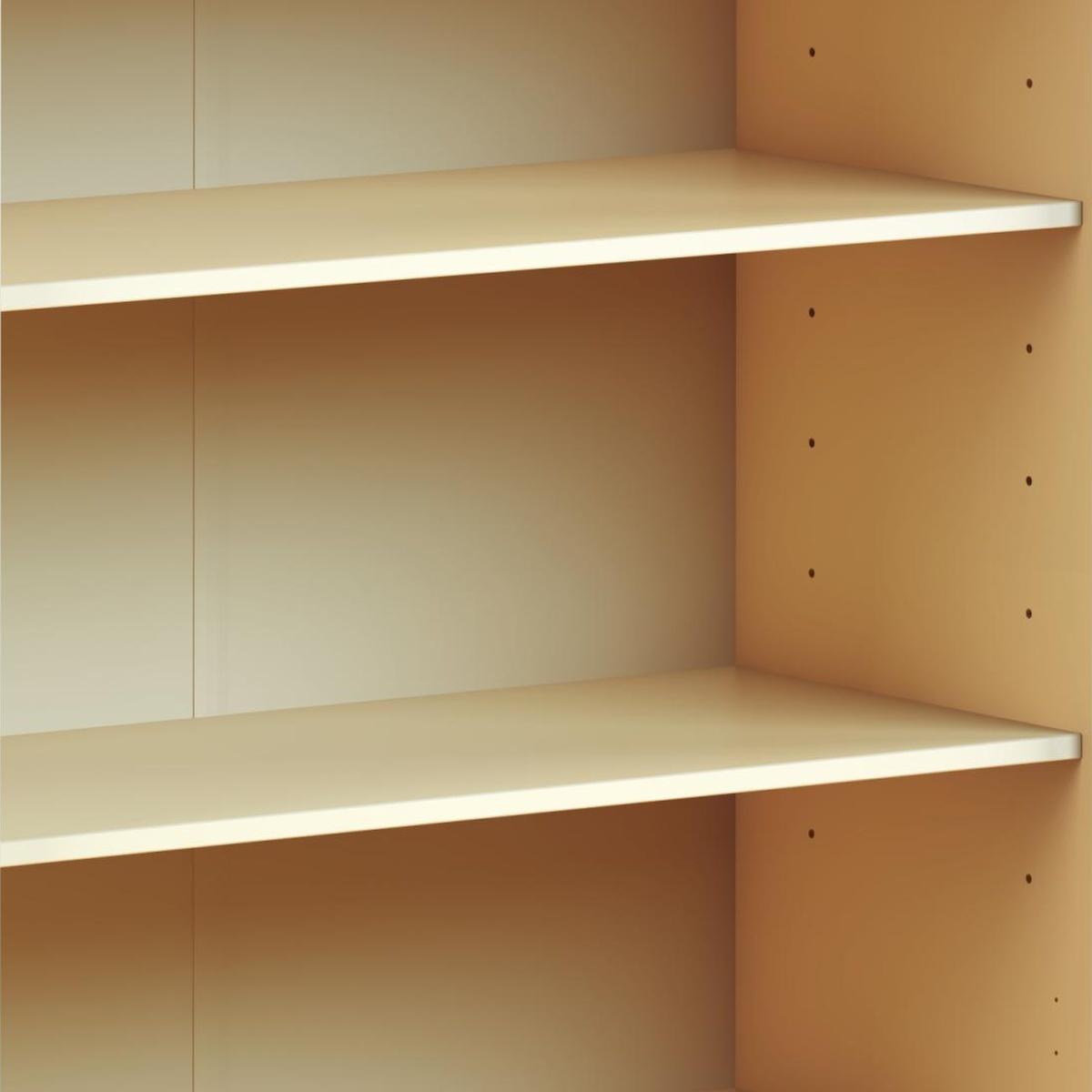 36" Yellow Solid Wood Adjustable Three Tier Library Bookcase