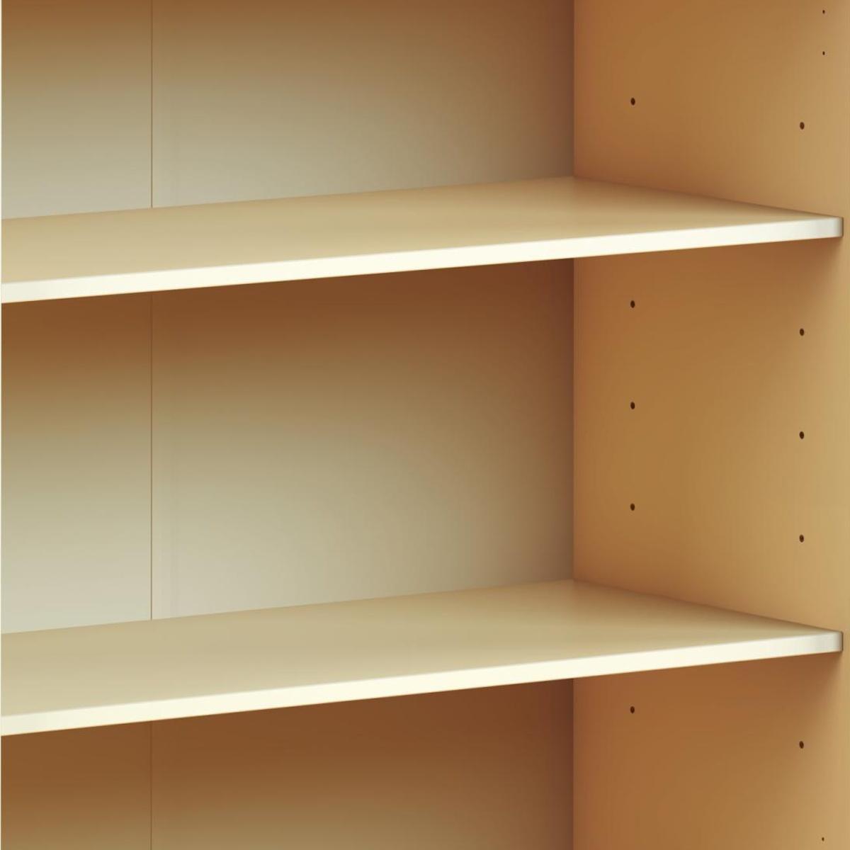 36" Yellow Solid Wood Adjustable Three Tier Library Bookcase