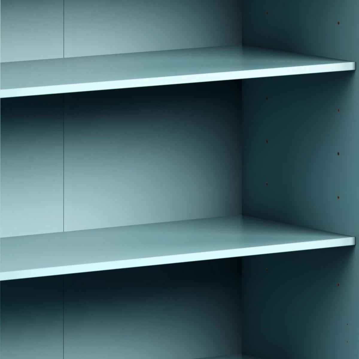 36" Aqua Solid Wood Adjustable Three Tier Library Bookcase