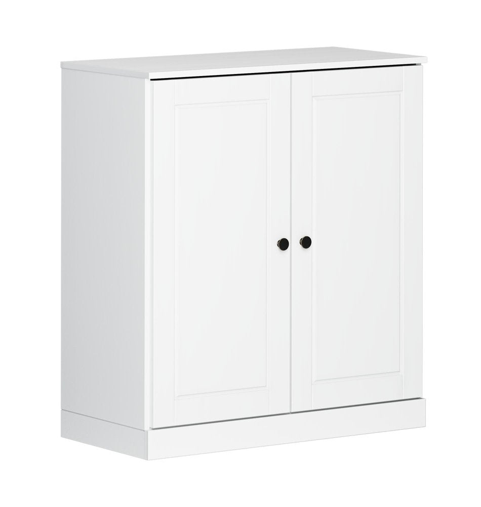 32" White Solid Wood Accent Cabinet With Two Doors
