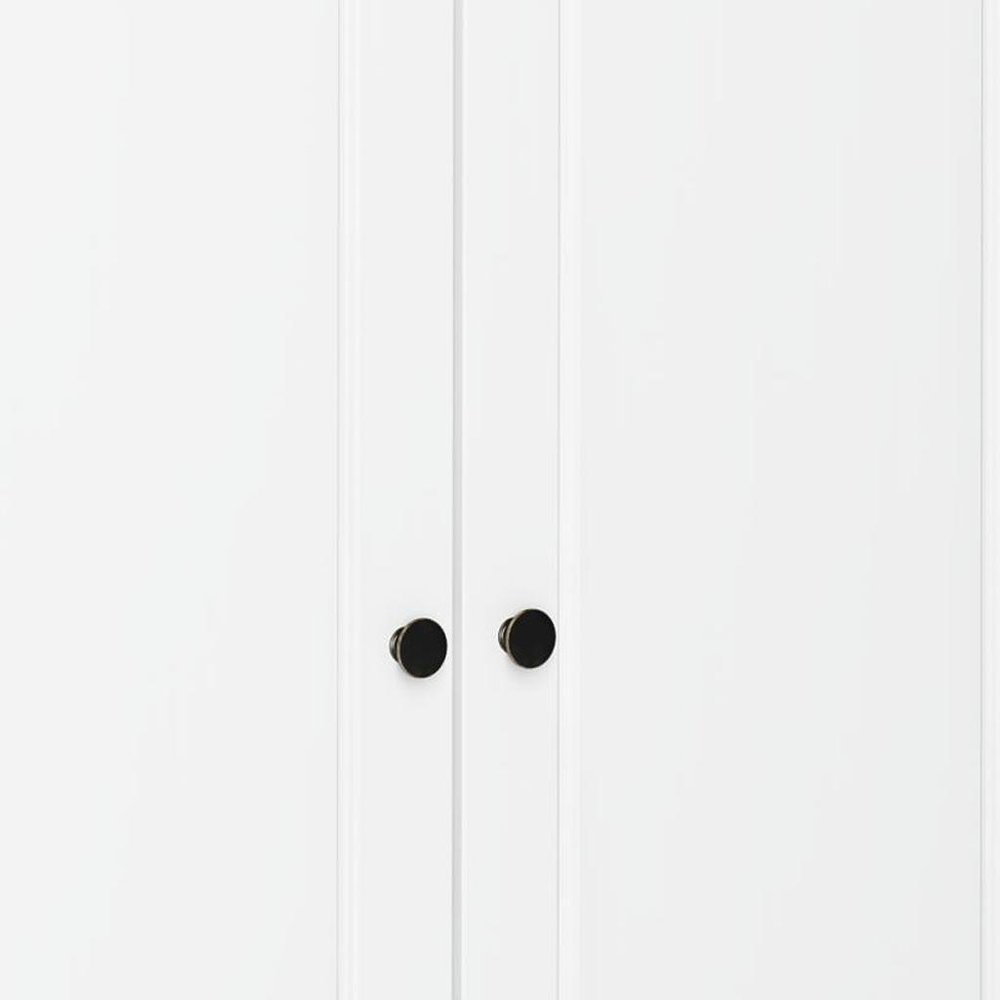 32" White Solid Wood Accent Cabinet With Two Doors