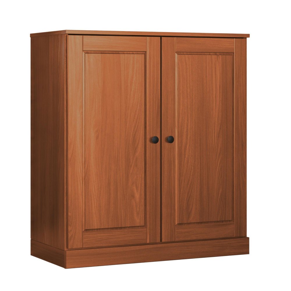 32" Coffee Solid Wood Accent Cabinet With Two Doors