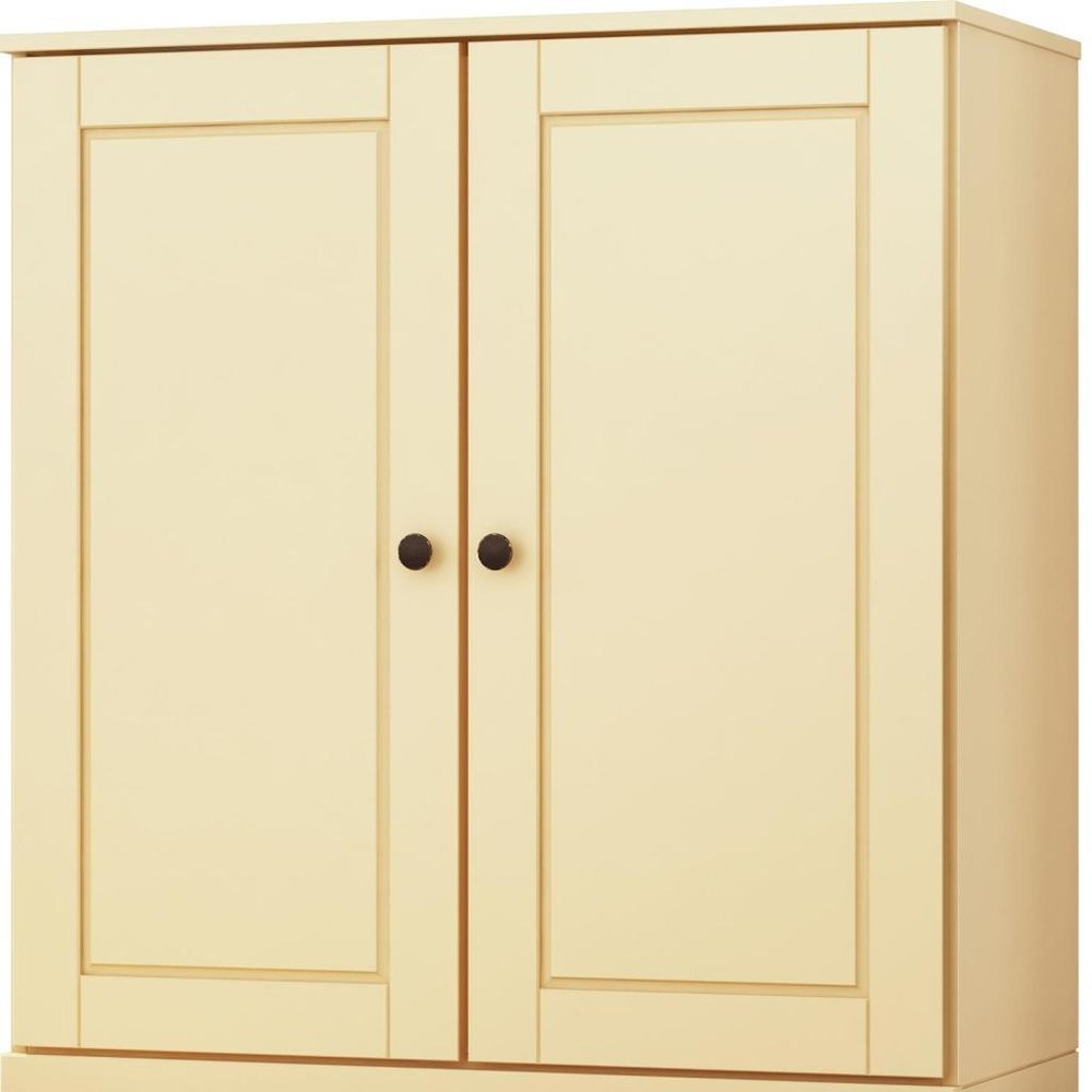 32" Yellow Solid Wood Accent Cabinet With Two Doors