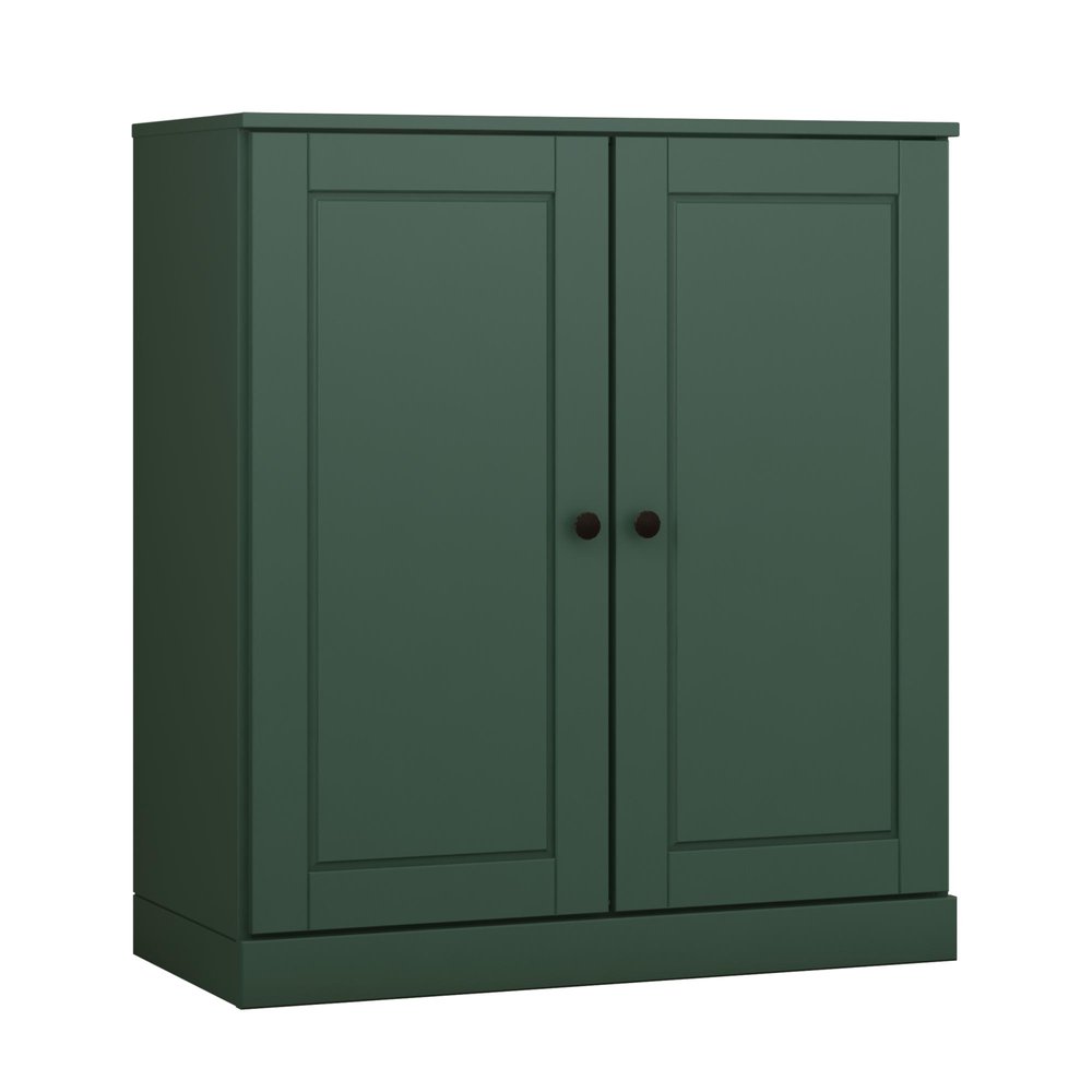 32" Green Solid Wood Accent Cabinet With Two Doors