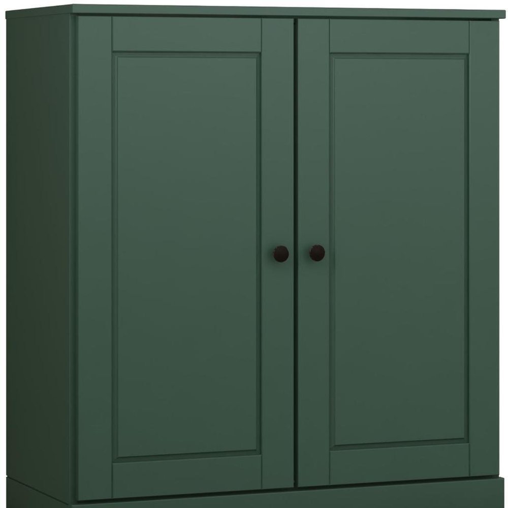 32" Green Solid Wood Accent Cabinet With Two Doors