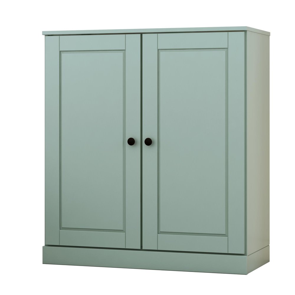 32" Sage Solid Wood Accent Cabinet With Two Doors