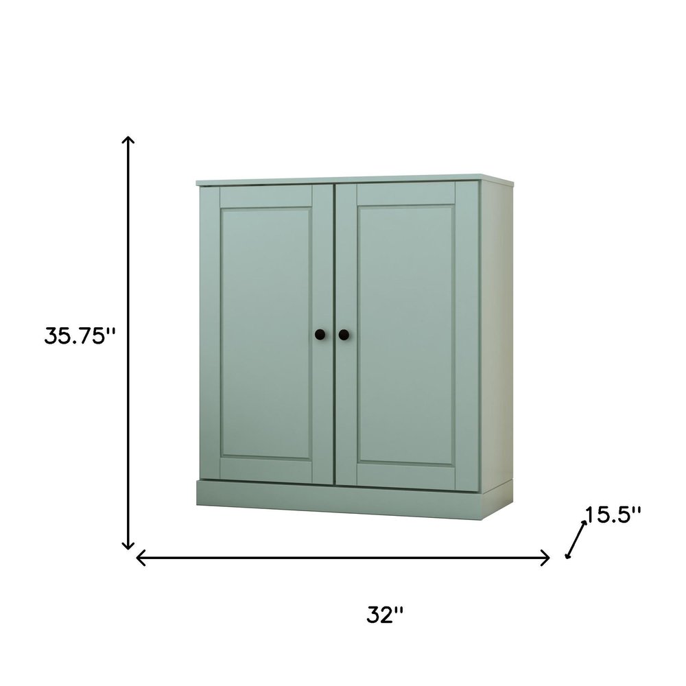 32" Sage Solid Wood Accent Cabinet With Two Doors
