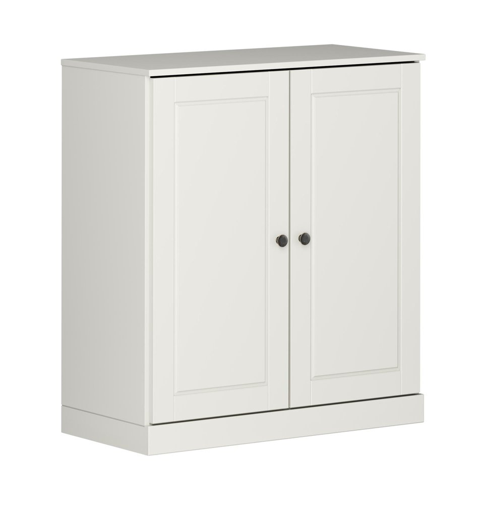 32" Off White Solid Wood Accent Cabinet With Two Doors