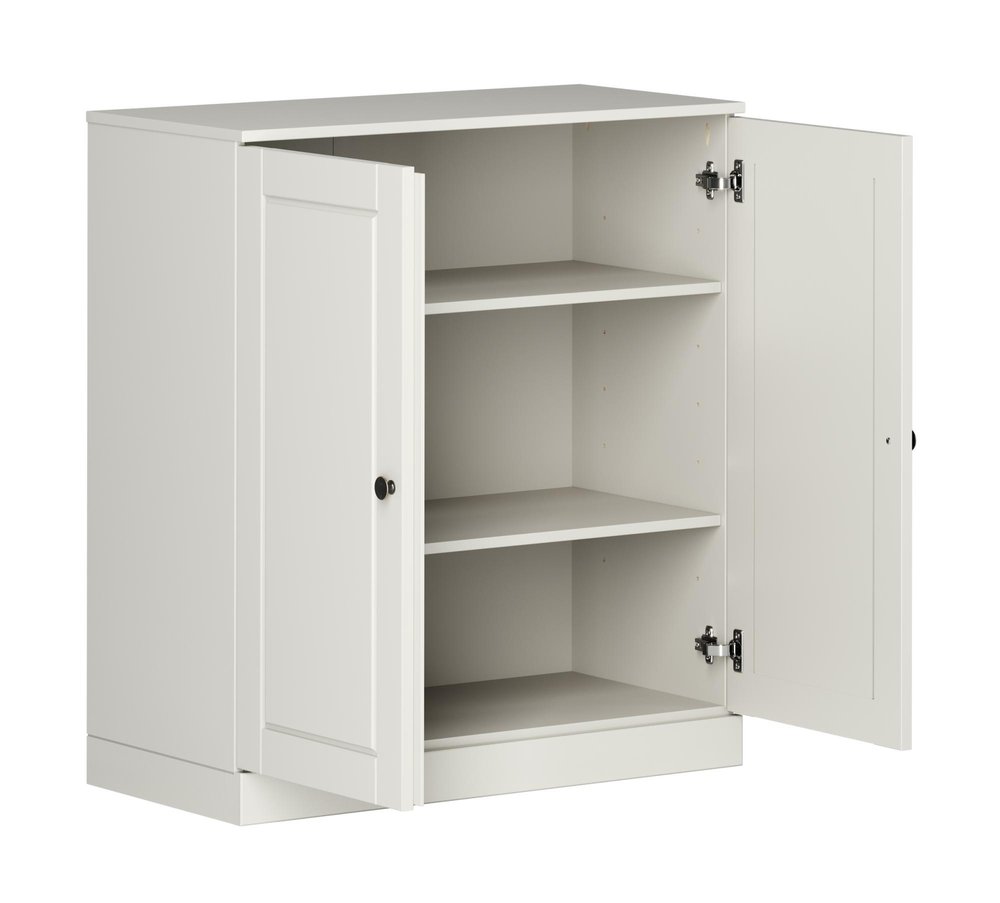 32" Off White Solid Wood Accent Cabinet With Two Doors
