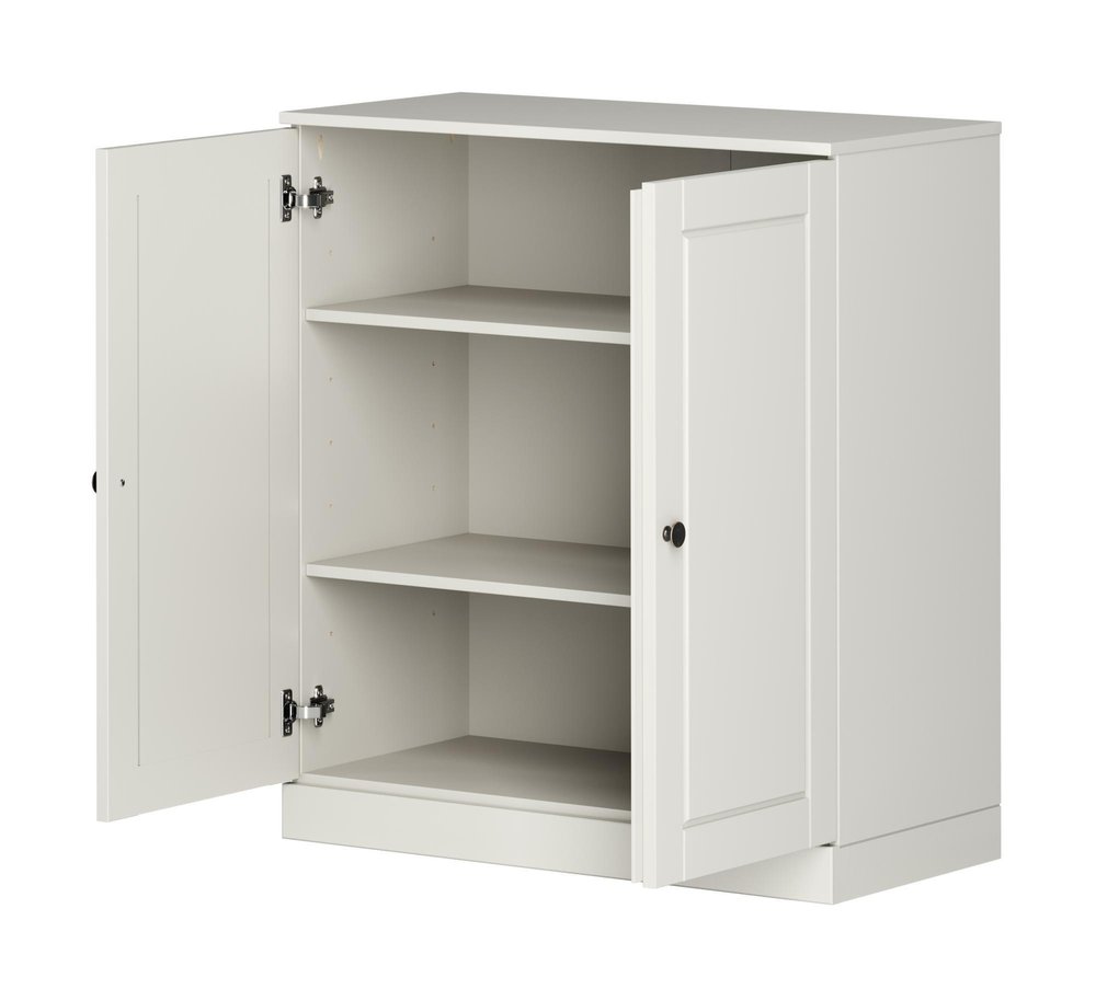 32" Off White Solid Wood Accent Cabinet With Two Doors