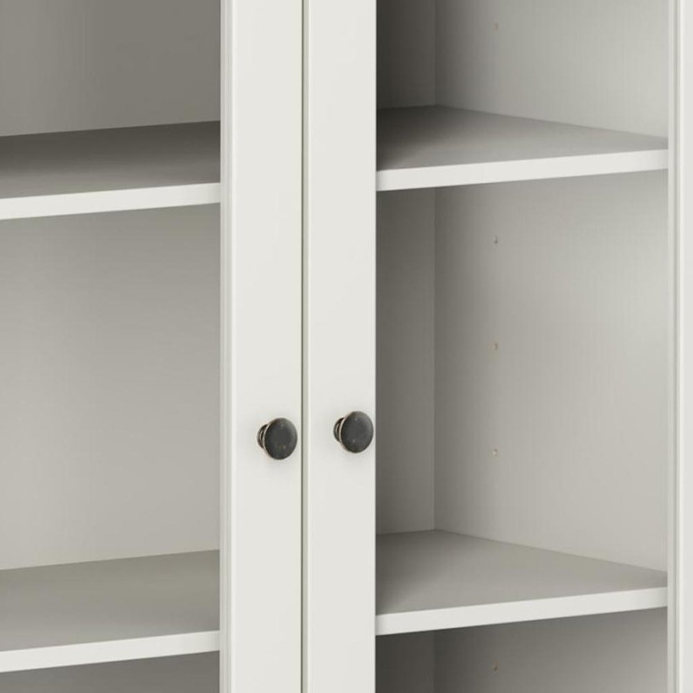 32" Off White Solid Wood Accent Cabinet With Two Doors
