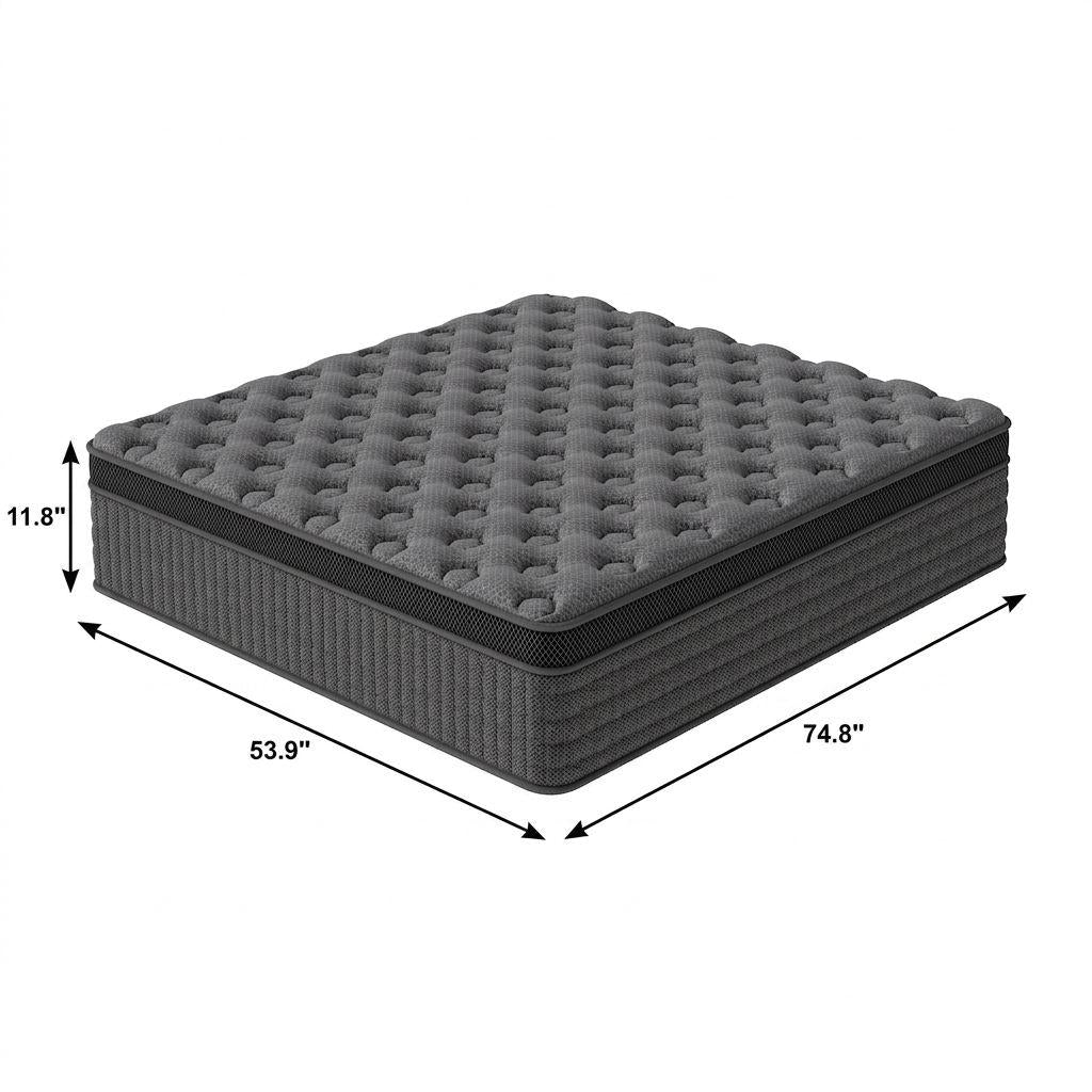 12" Full Double Lumbar Support Memory Foam Hybrid Mattress