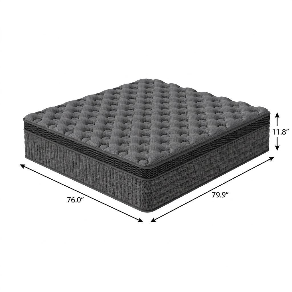 12" King Lumbar Support Memory Foam Hybrid Mattress