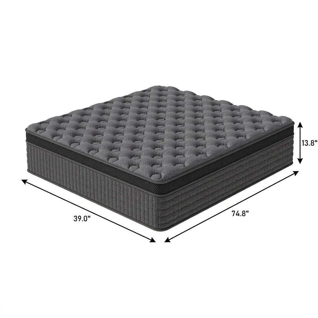14" Twin Lumbar Support Memory Foam Hybrid Mattress