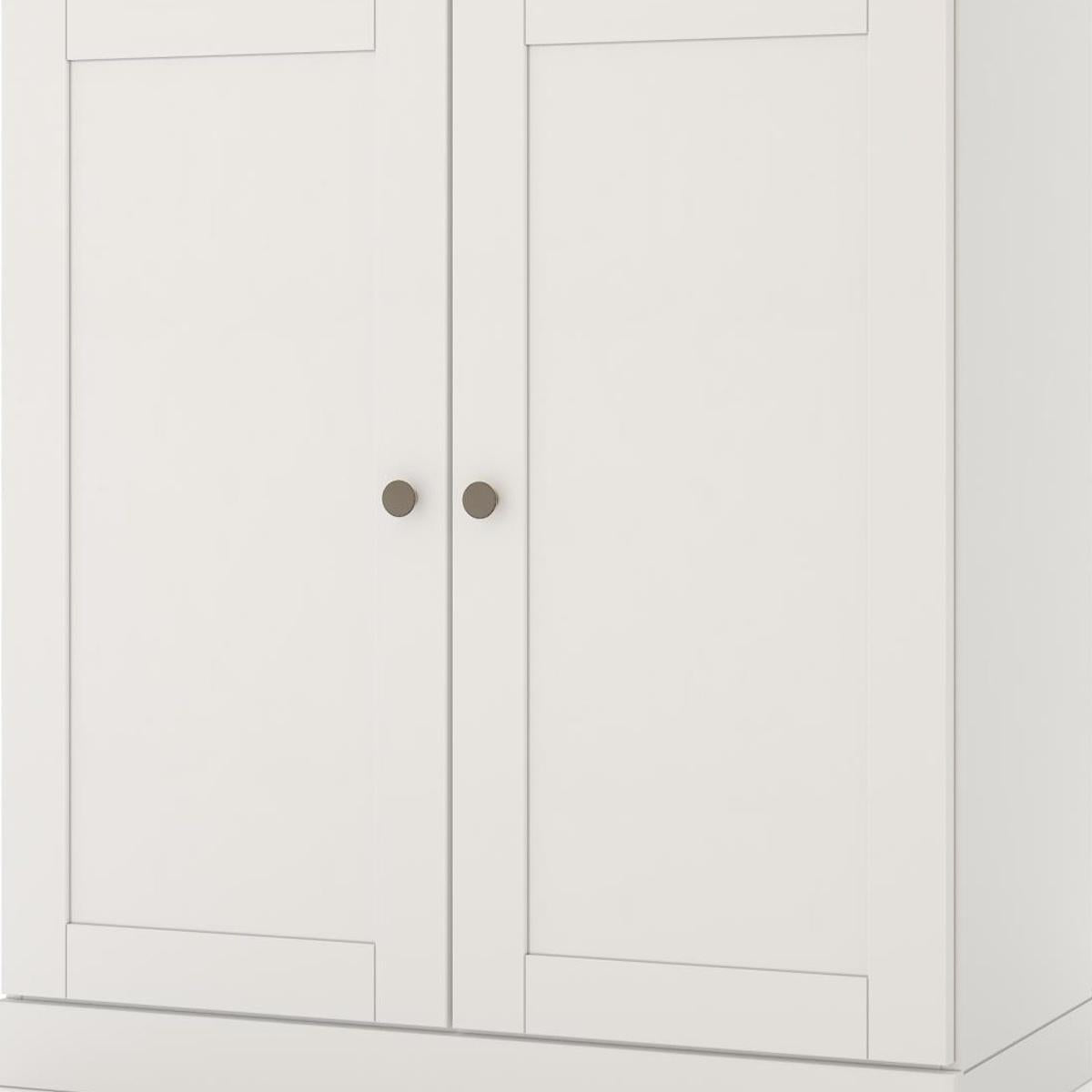 32" White Solid Wood Shaker Style Double Door Linen Cabinet
