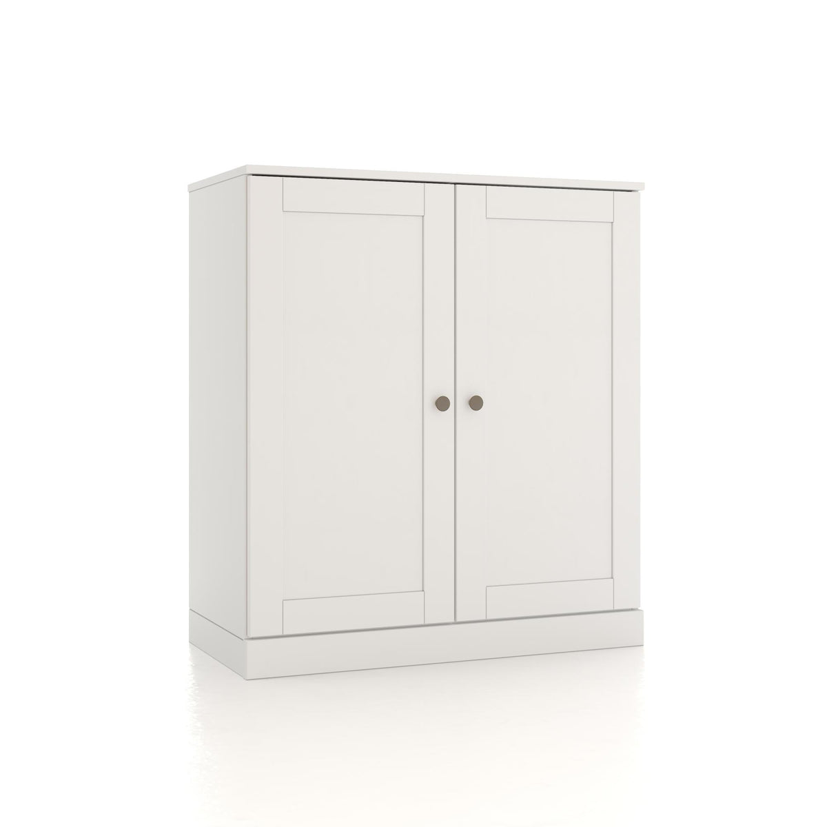 32" White Solid Wood Shaker Style Double Door Linen Cabinet