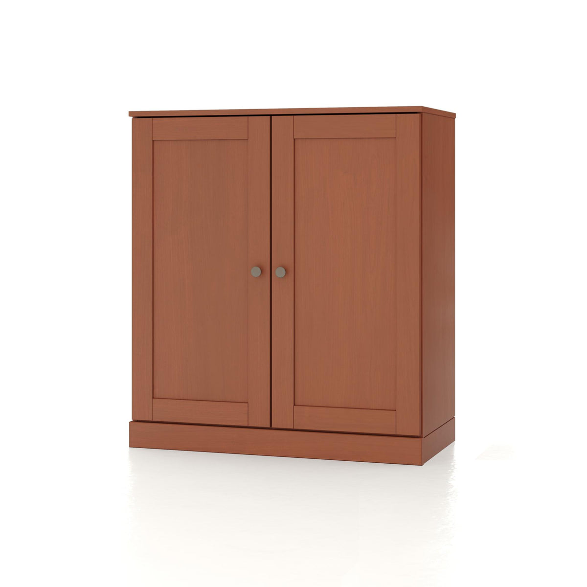 32" Coffee Solid Wood Shaker Style Double Door Linen Cabinet