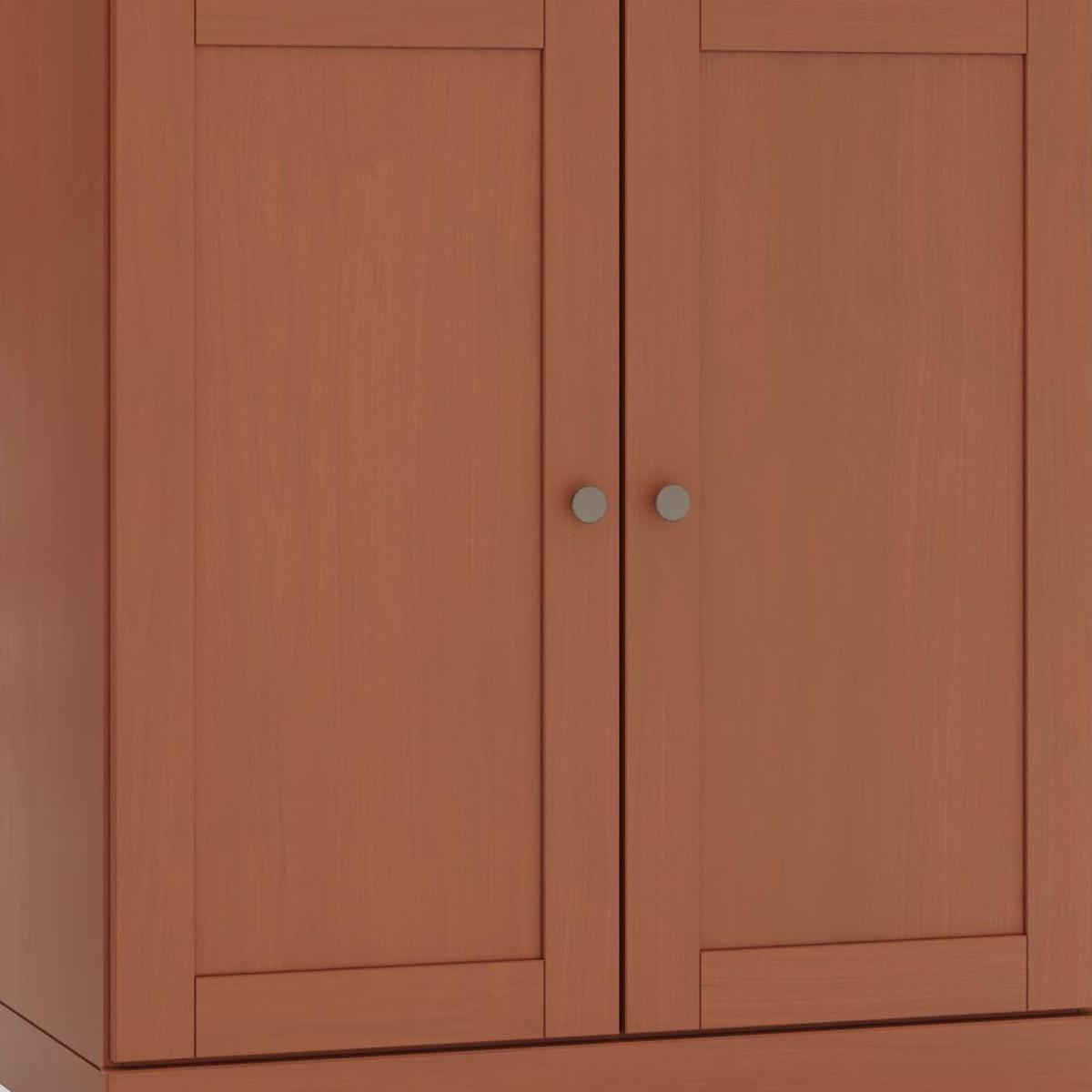32" Coffee Solid Wood Shaker Style Double Door Linen Cabinet