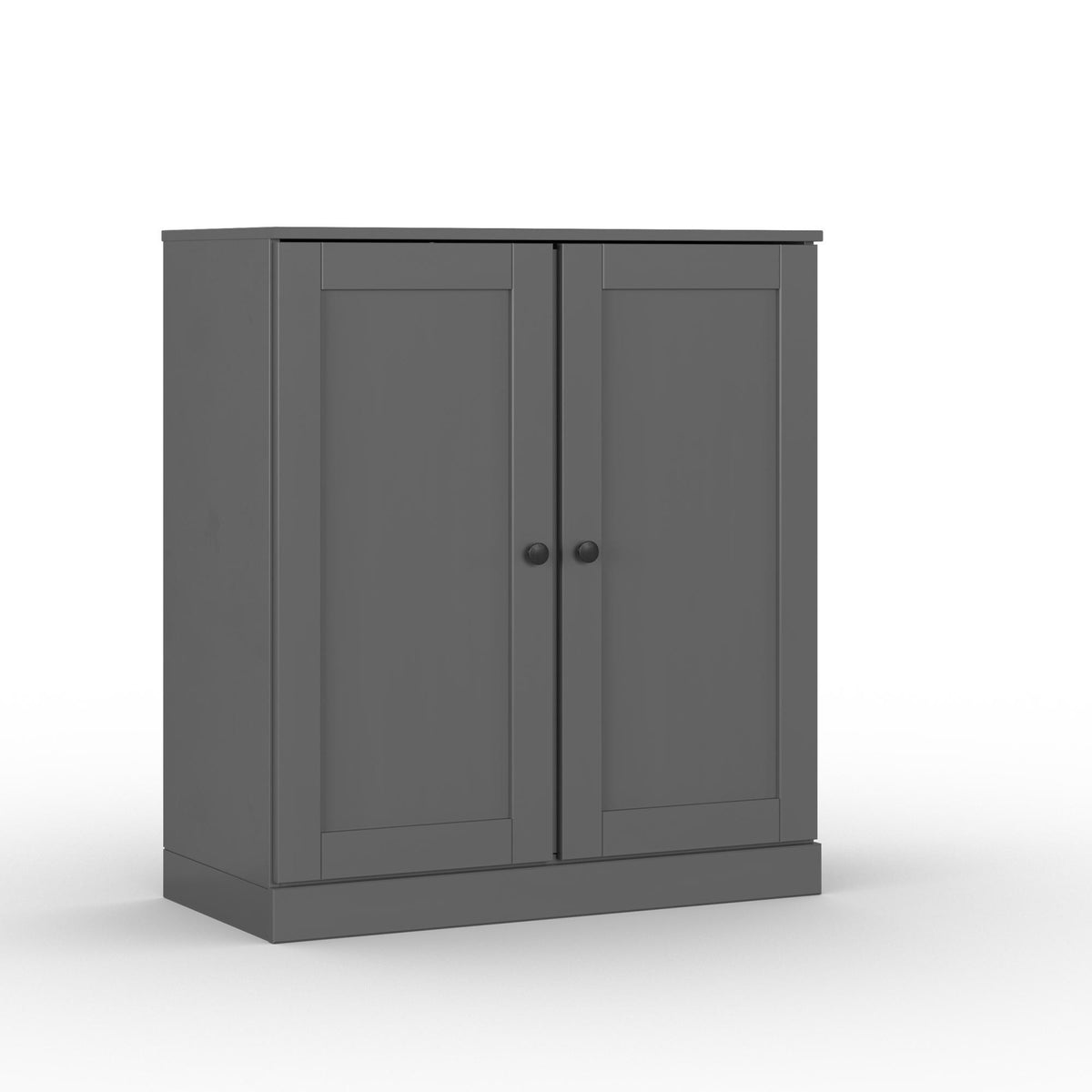 32" Gray Solid Wood Shaker Style Double Door Linen Cabinet