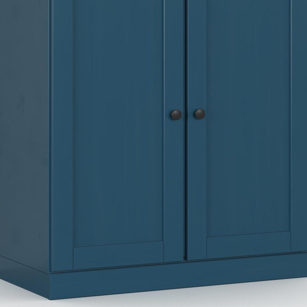 32" Teal Blue Solid Wood Shaker Style Double Door Linen Cabinet