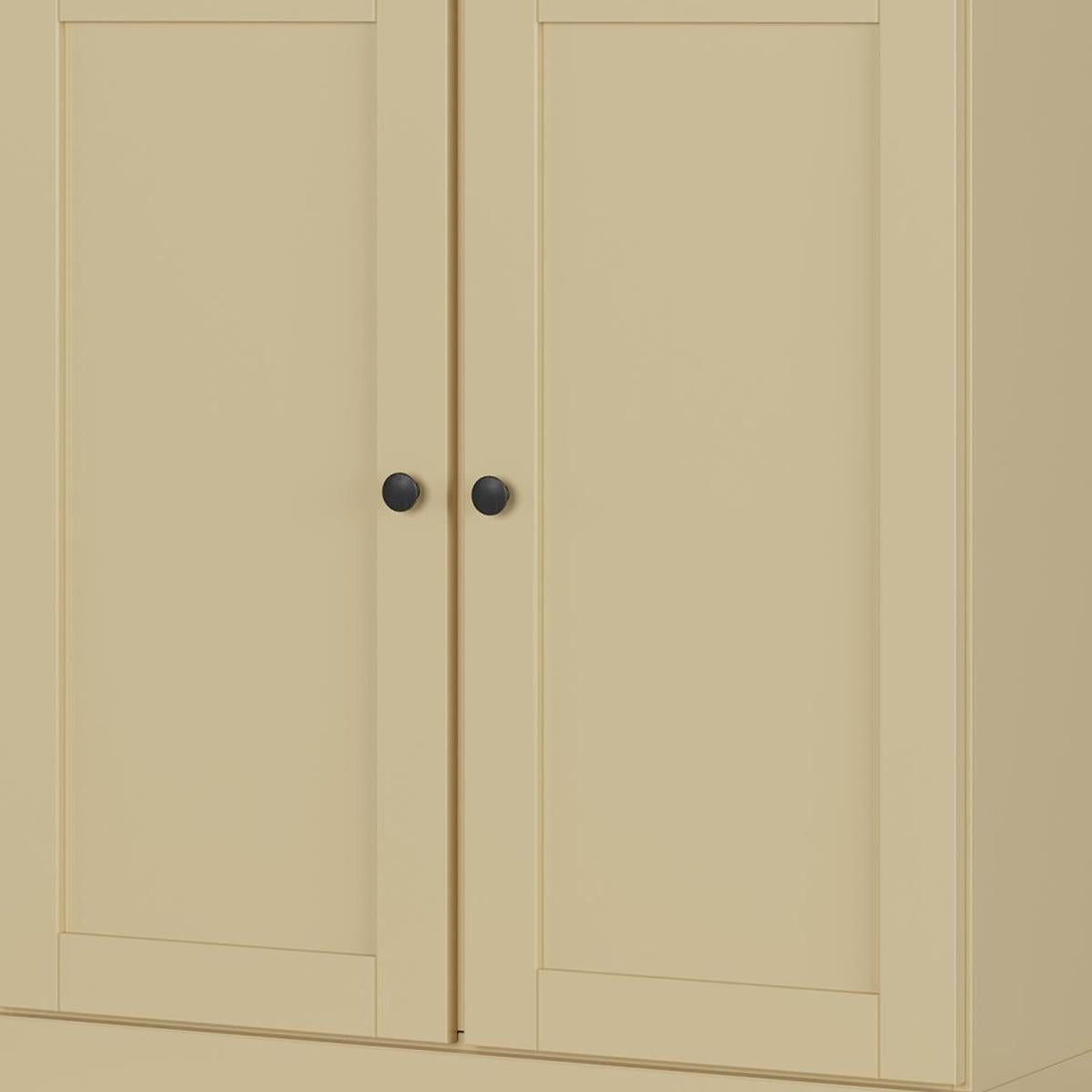32" Yellow Solid Wood Shaker Style Double Door Linen Cabinet