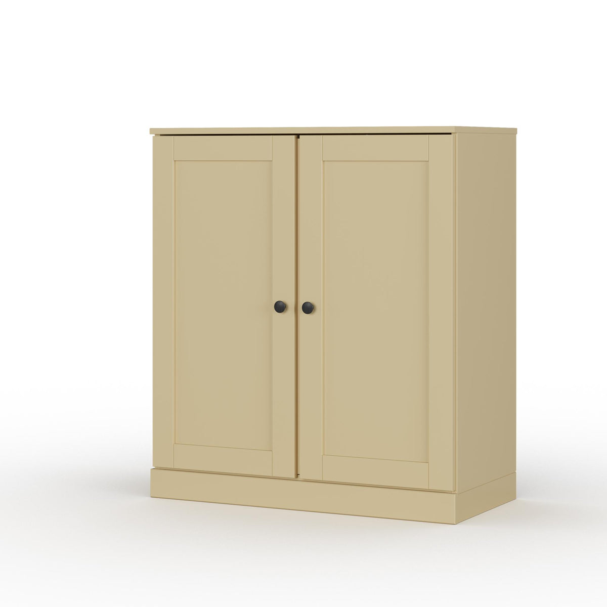 32" Yellow Solid Wood Shaker Style Double Door Linen Cabinet