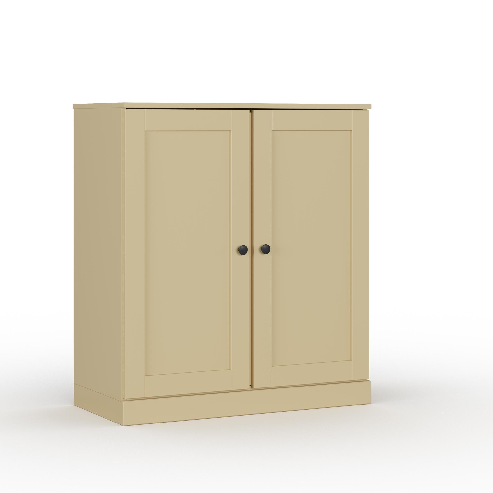 32" Yellow Solid Wood Shaker Style Double Door Linen Cabinet