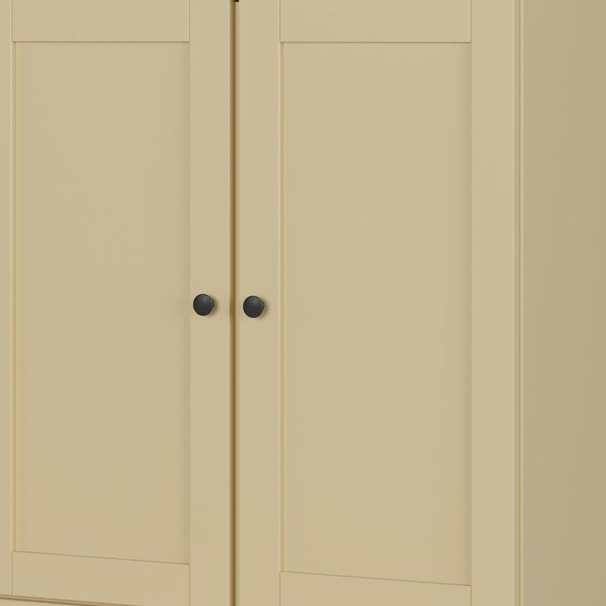 32" Yellow Solid Wood Shaker Style Double Door Linen Cabinet