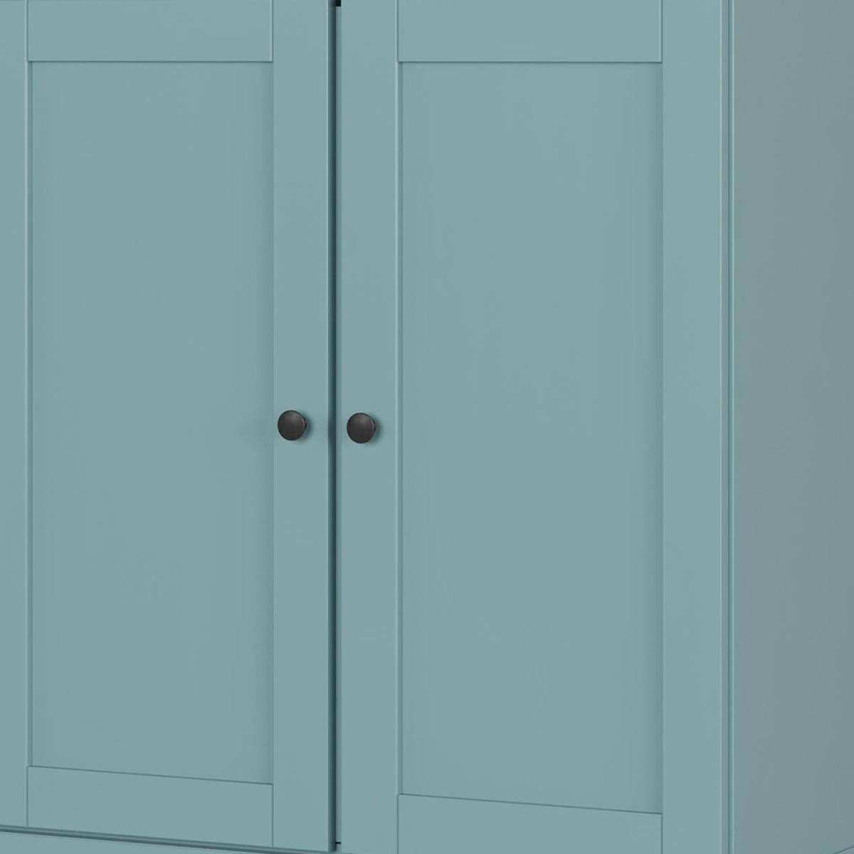 32" Aqua Solid Wood Shaker Style Double Door Linen Cabinet