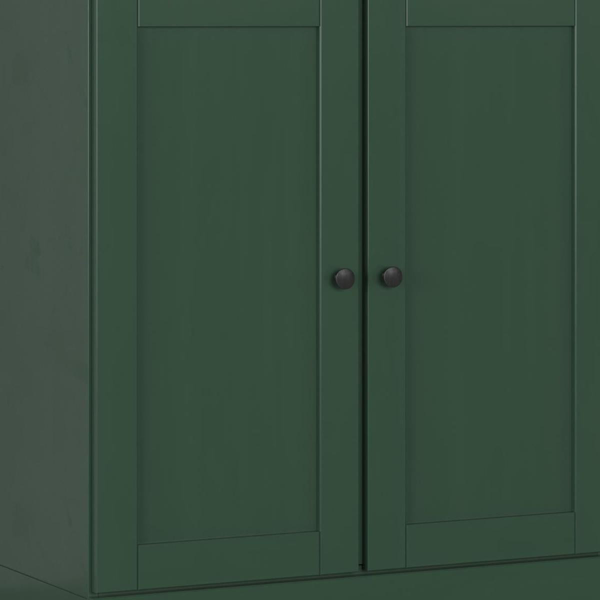 32" Green Solid Wood Shaker Style Double Door Linen Cabinet