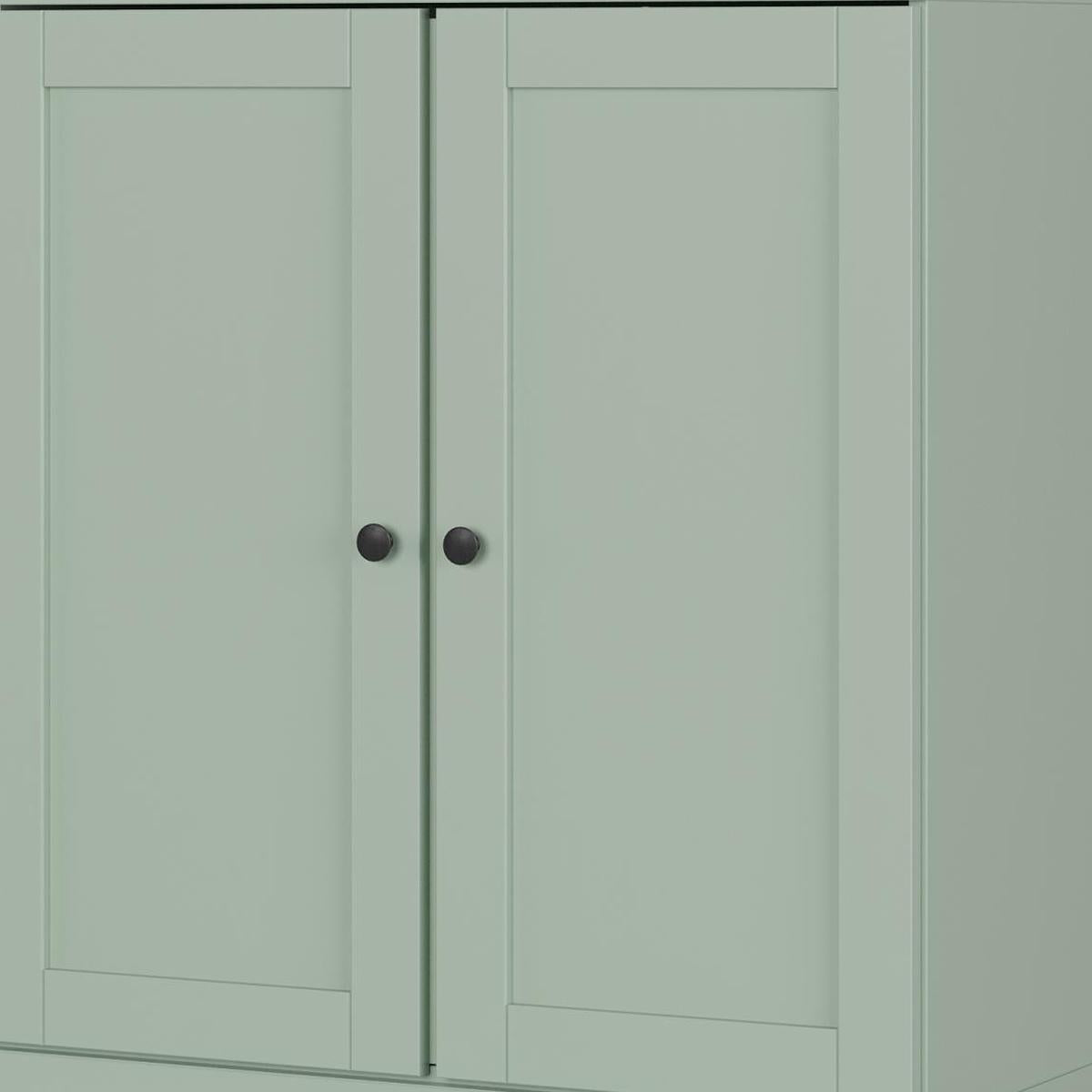 32" Sage Solid Wood Shaker Style Double Door Linen Cabinet