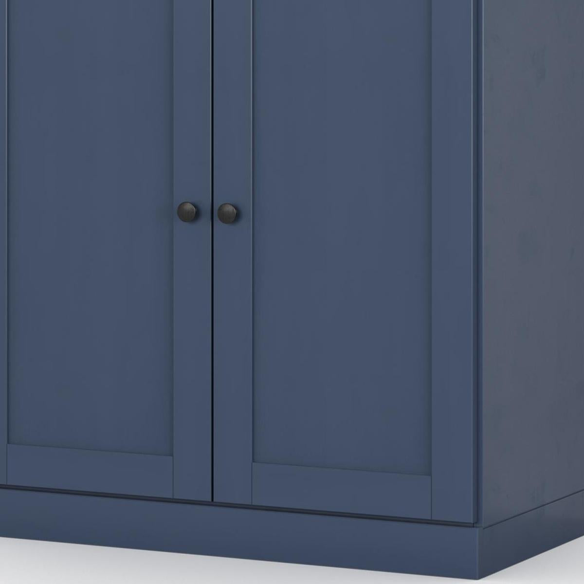 32" French Blue Solid Wood Shaker Style Double Door Linen Cabinet