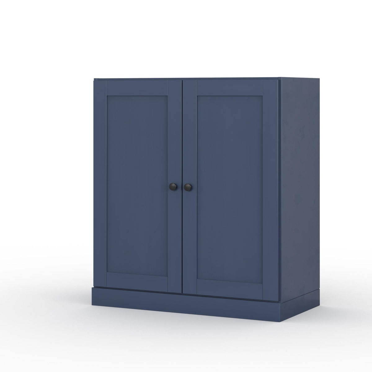 32" French Blue Solid Wood Shaker Style Double Door Linen Cabinet