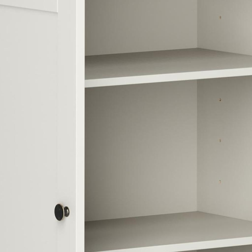 32" Off White Solid Wood Shaker Style Double Door Linen Cabinet