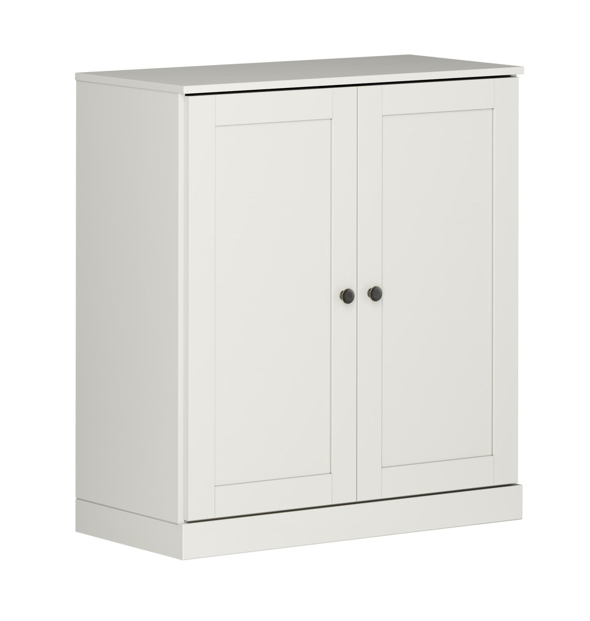 32" Off White Solid Wood Shaker Style Double Door Linen Cabinet