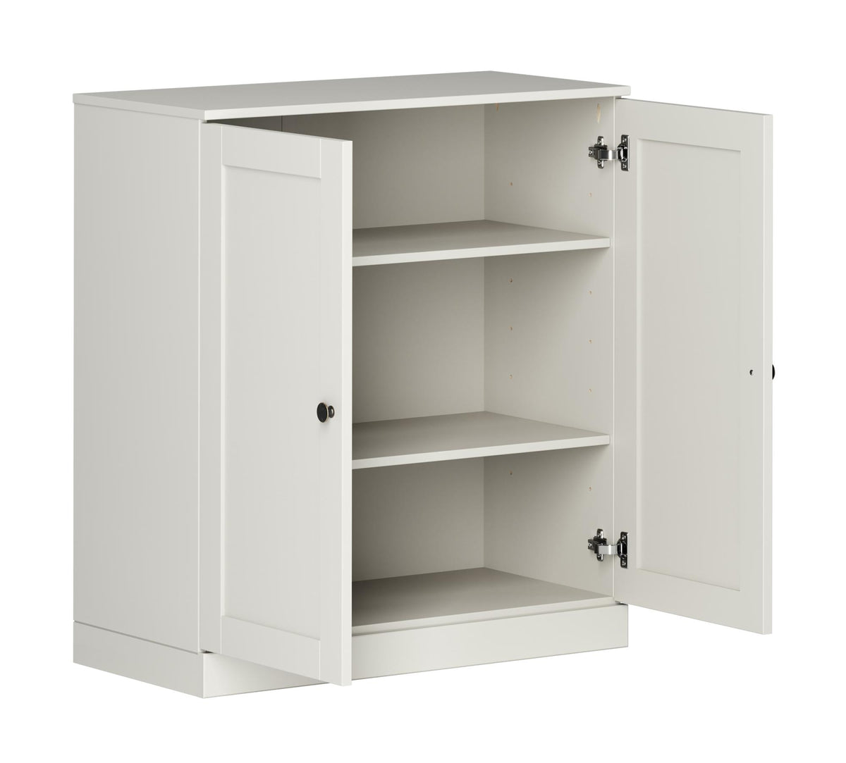 32" Off White Solid Wood Shaker Style Double Door Linen Cabinet