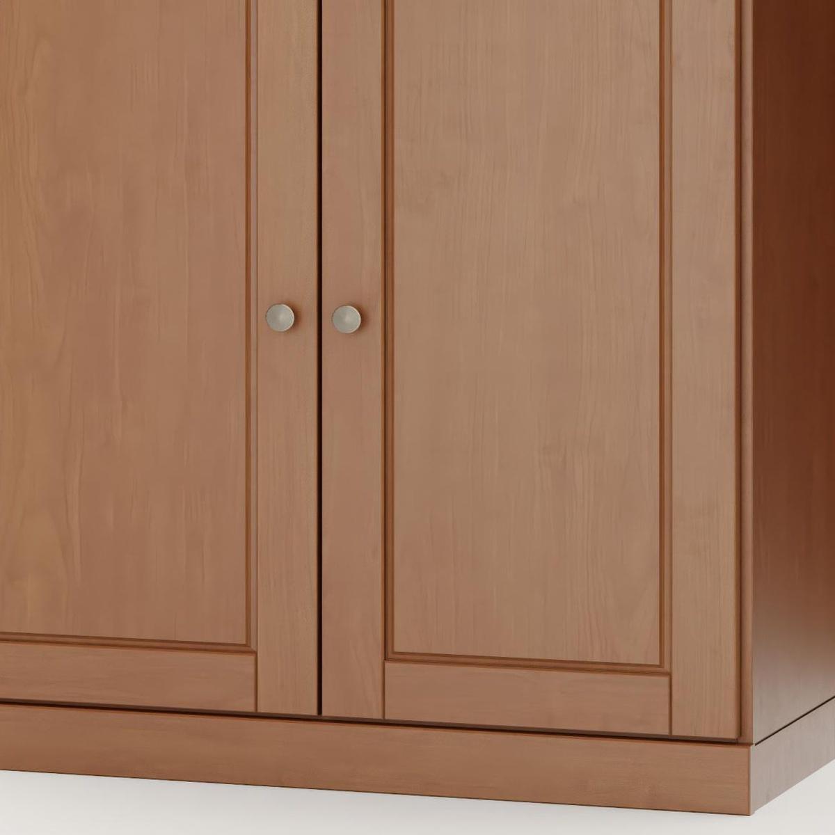 32" Coffee Solid Wood Raised Panel Double Door Linen Cabinet